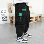 子春秋款 裤 2024新款 男童裤 春装 中大儿童工装 男孩潮时髦帅气休闲裤