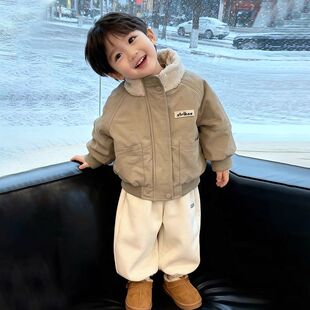2026秋冬季新款棉衣外套儿童装加绒加厚保暖休闲短款男女童棉服潮