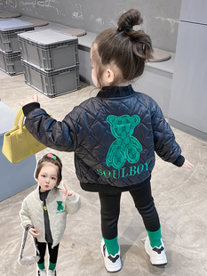 女童秋冬款棉衣外套儿童装加绒男童羽绒棉服2024新款夹棉加厚冬装
