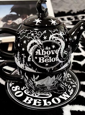 【KIllstar】非现货 暗黑系哥特风陶瓷茶壶茶杯茶盘三件套