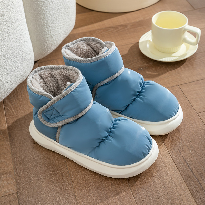 厚底外穿棉拖鞋男士冬季防水2023新款高帮加绒保暖包跟棉鞋男冬天