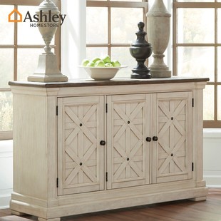 餐边柜复古餐厅厨房白色储物柜D647 Ashley爱室丽家居 美式