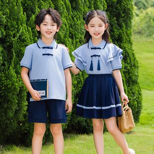 中国风小学生校服套装夏装新款男女儿童年级班服幼儿园毕业表演服