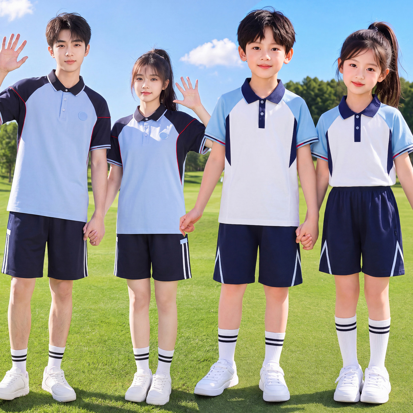 厂家直销教育局指定云浮学生校服图片