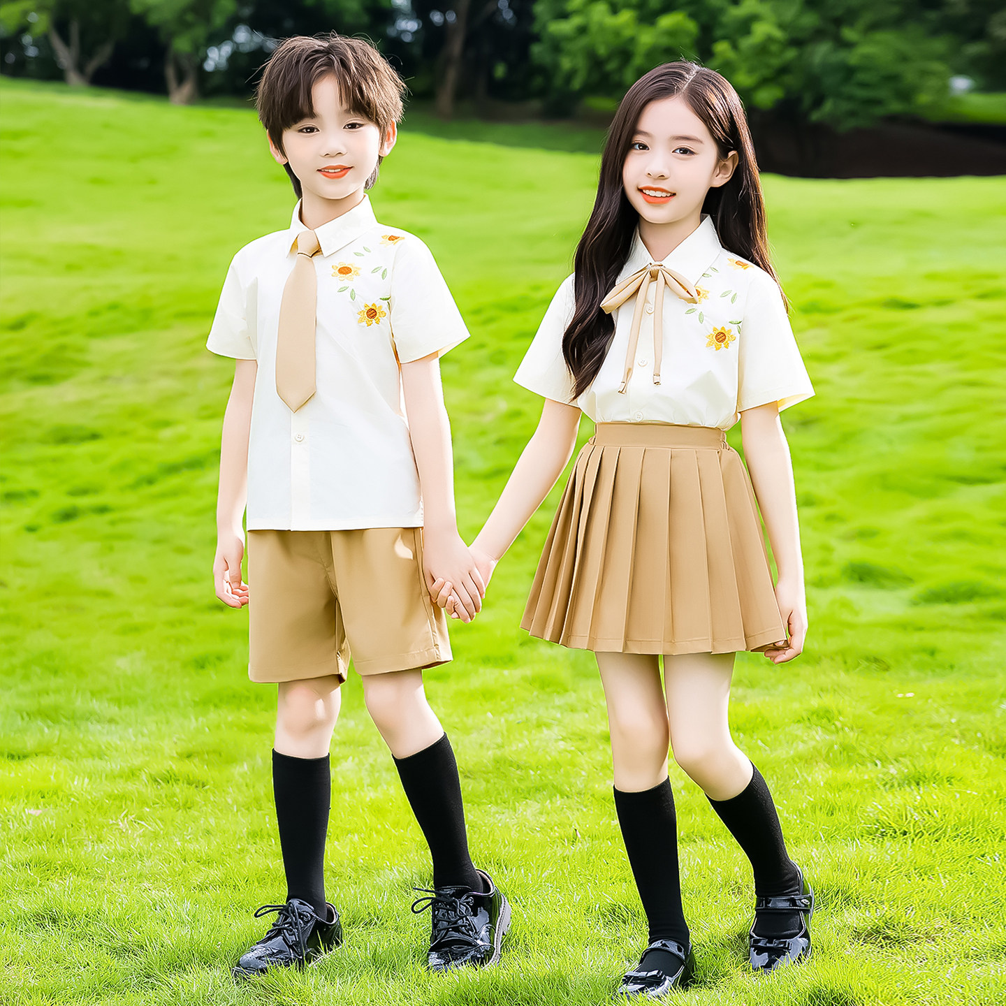 六一儿童节向日葵花朵毕业演出服夏季新小学生毕业大合唱班服制服