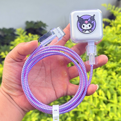 适用苹果Macbook Air笔记本35w 30W充电器壳M4数据线保护套缠绕绳