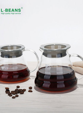 L-BEANS云朵壶 分享壶 耐热玻璃咖啡壶 手冲咖啡器具360ml/600ml