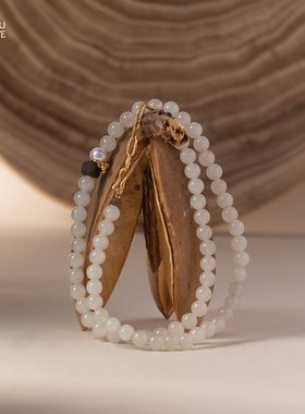 由子野丨昆仑冰雪丨原创天然白玉项链小众925银高级感轻奢锁骨链