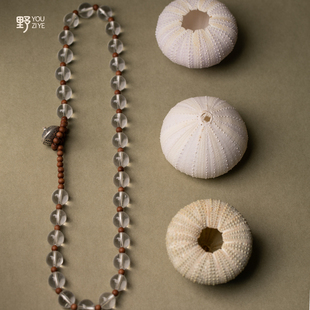 由子野丨大自在丨原创天然白水晶老山檀项链女小众925高级感Y字链