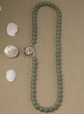 由子野丨纵马踏花向自由丨原创和田玉且末蓝项链小众925银高级感