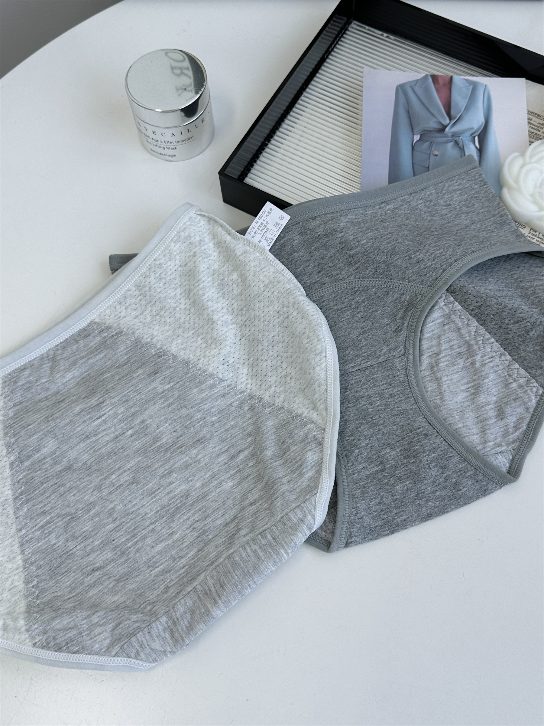 纯棉加长加宽网眼透气防漏生理裤