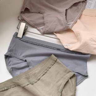 泽衣壹品 底裤 花边全棉女生中腰大码 女三角裤 女 女士纯棉内裤