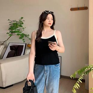 厂家直供抖音大码 吊带背心胖mm女宽松内搭显瘦打底无袖 春夏百搭衫