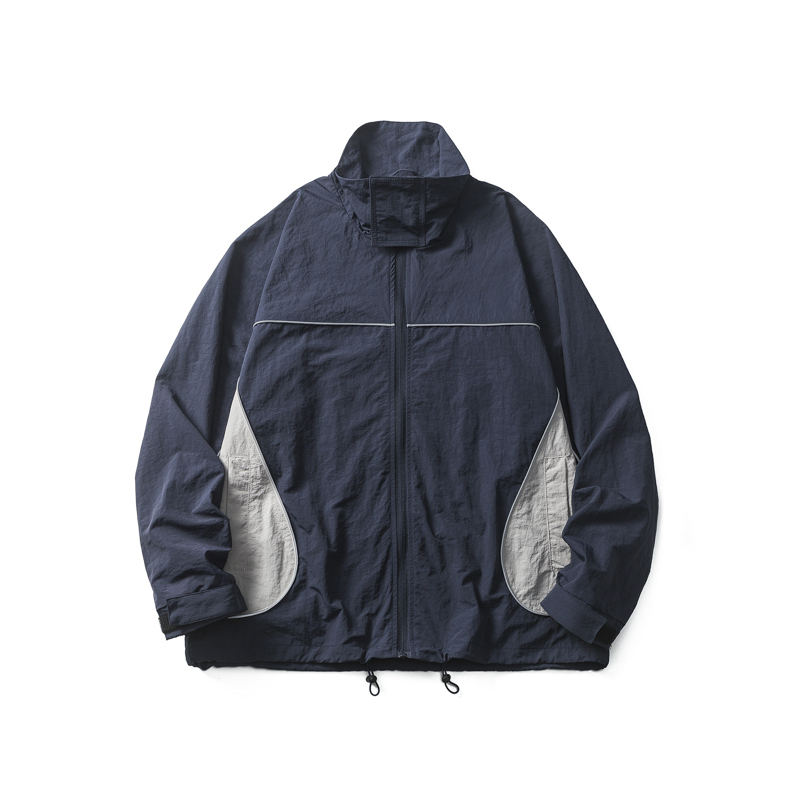 edge studio 边缘工作室立领宽松运动速干撞色拼接户外夹克外套男