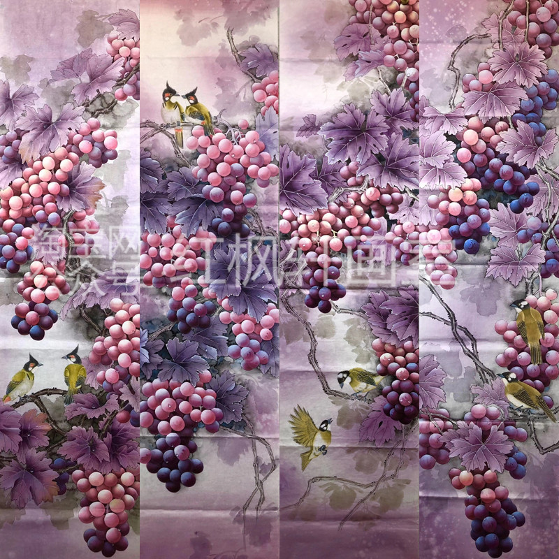 新款葡萄染色步骤工笔画白描底稿