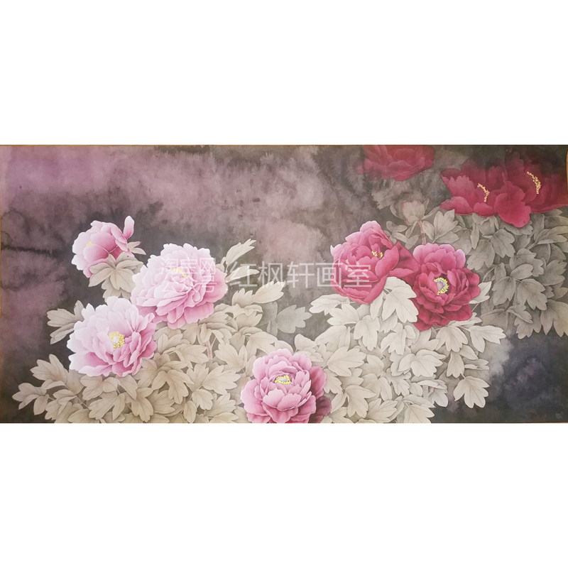 精品周中耀工笔画白描底稿四尺牡丹国画素材水墨重彩艺术画手绘稿