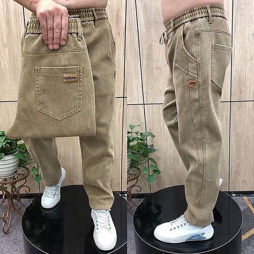 秋季新款弹力牛仔裤男士宽松直筒