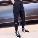 2025新款休闲裤男士秋冬运动裤修身百搭针织卫裤收口束脚长裤子