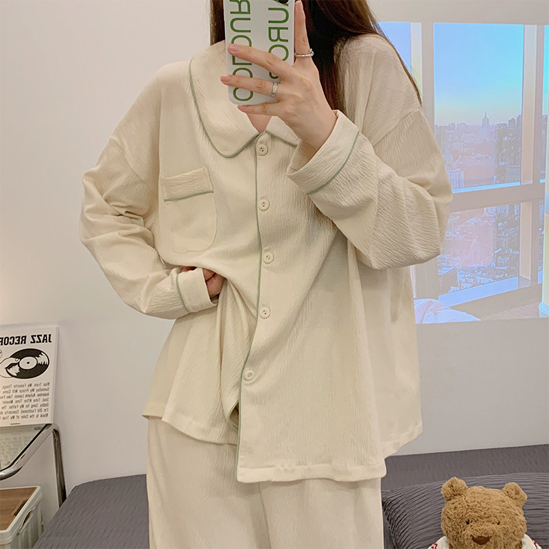 睡衣女士春秋季2022年新款长袖薄款甜美网红风夏季家居服两件套装