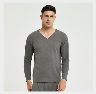 宽松 单件上衣打底衫 加肥加大胖哥无痕秋衣男士 贴身保暖内衣特大码