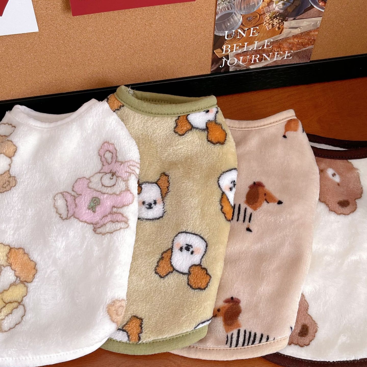 宠物衣服狗狗猫咪秋冬日韩家居服双面加绒背心泰迪比熊中小犬服装