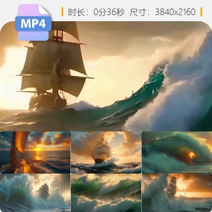 高清乘风破浪扬帆起航大海帆船远洋运输砥砺奋进新征程视频素材