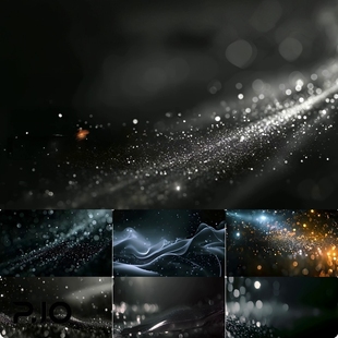 高清唯美粒子背景光效流动星空金色梦幻波飞舞蓝抽象科技视频素材