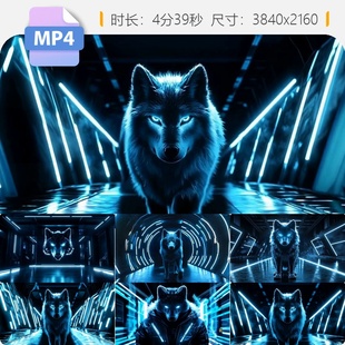 高清饿狼传说张靓颖赛博朋克霓虹隧道动感穿梭LED背景视频素材