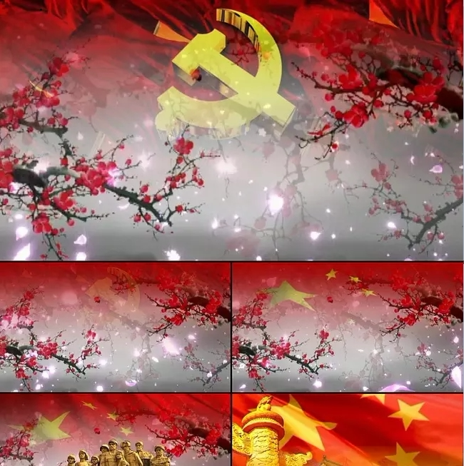 经典红歌绣红旗a七一八一十一红歌系列led舞台背景大屏幕视频素材