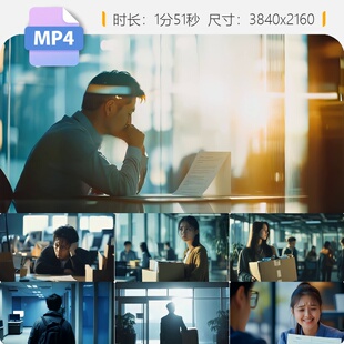 高清4K高帧率企业裁员经济压力补偿失业保障成本降低困境视频素材