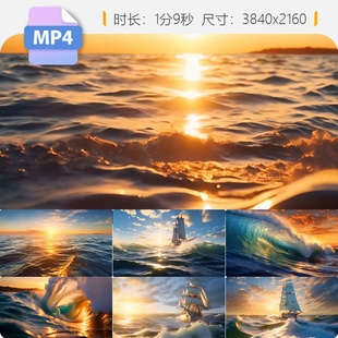 高清乘风破浪扬帆起航励志大气片头巨滔天波涛汹涌浩瀚企视频素材