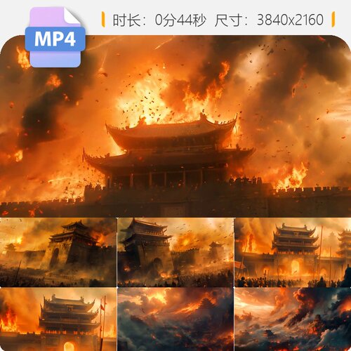 高清4K精品古代战场空境合集金戈铁马万箭齐发两军交战攻视频素材