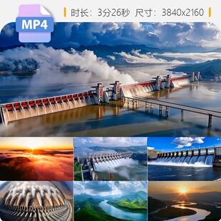 高清三峡大坝长江水库航拍泄洪超级工程清洁能源世纪地标视频素材