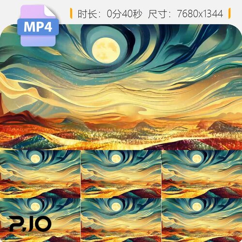 高清8K敦煌飞天舞蹈背景le原创d屏国潮壁画唯美大气视频素材