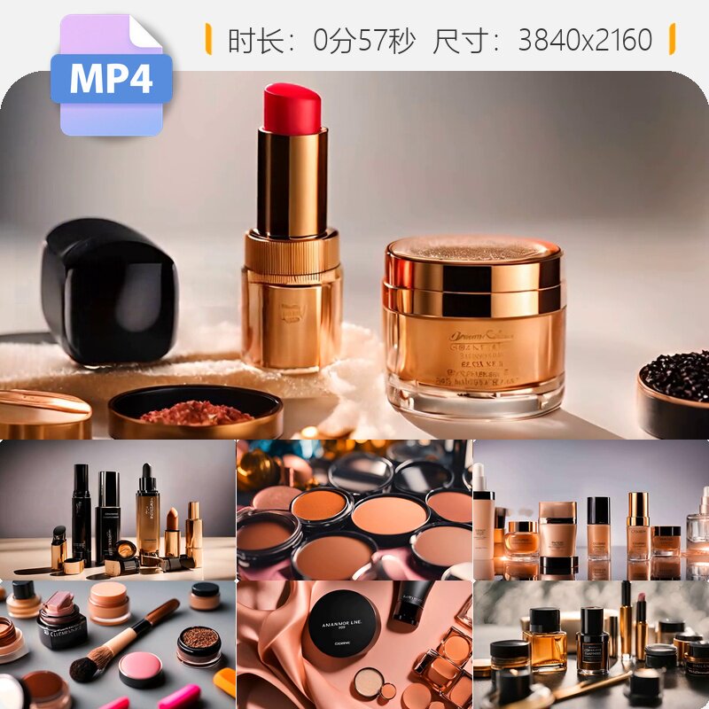 高清化妆品口红粉底七夕情人节礼物广告商场购物迪奥色号视频素材