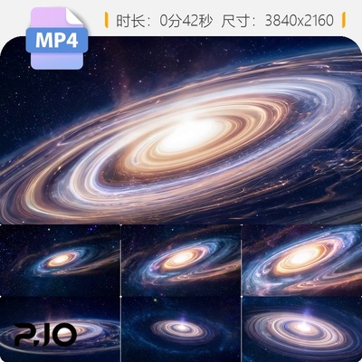 高清明亮星系螺旋星云太空宇宙探索绚烂银河闪烁聚集视频素材