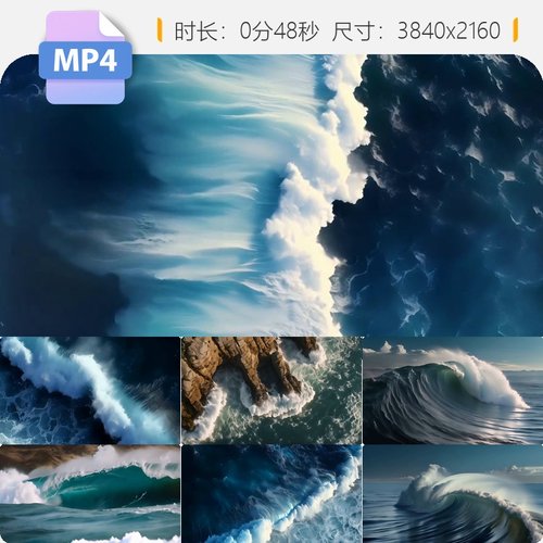 高清海洋海浪大海海底巨浪波涛汹涌底水潮光线丁达尔自然视频素材