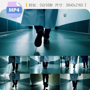 高清医生步伐逆光而行背影救死扶伤勇往直前使命慢动作视频素材