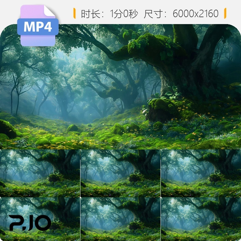 高清梦幻童话森林唯美背景视频浪漫萤火虫钢琴曲舞蹈剧视频素材