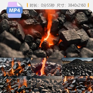 高清煤炭燃烧火苗工业开采发电厂能源技术化学反应排放安视频素材