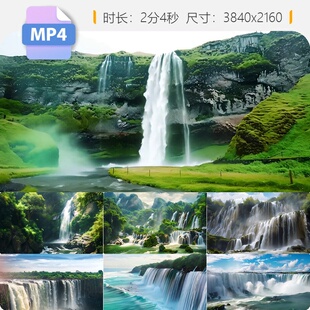 高清4K世界著名瀑布奇观合集维多利亚伊瓜苏尼加拉安赫尔视频素材