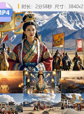 高清唐朝文成公主入藏松赞干布太宗盛世国风美女吐蕃故事视频素材