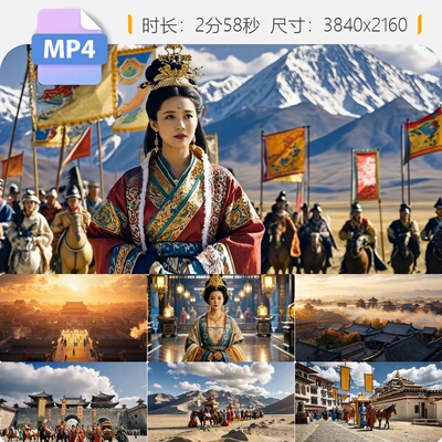 高清唐朝文成公主入藏松赞干布太宗盛世国风美女吐蕃故事视频素材
