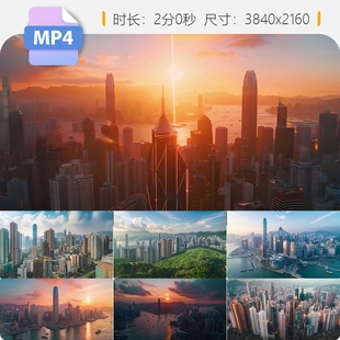 高清航拍香港夜景中银大厦中环环球贸易广场国际金融中心视频素材