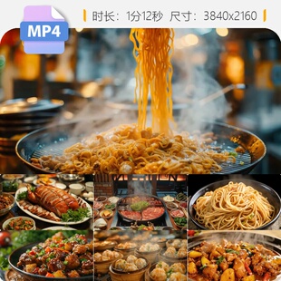 高清4K中国美食舌尖上的特色菜地方味人间合集热气腾腾视频素材
