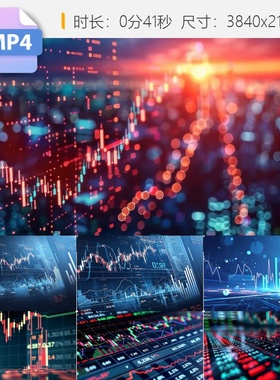 高清股市证券期货K线数据CPI与PPI金融交易投资大盘走势视频素材