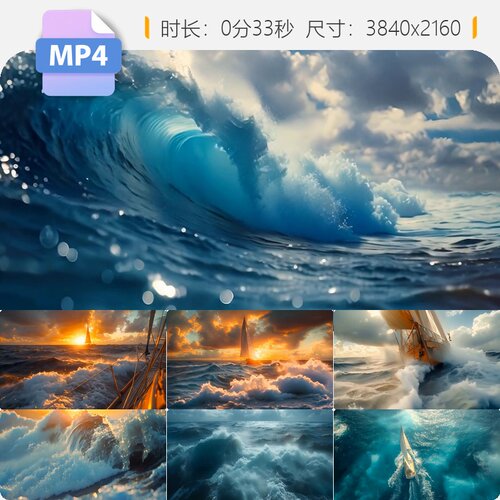 高清帆船乘风破浪扬帆起航励志奋斗企业宣传片头新征程勇视频素材