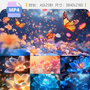 高清抽象视觉艺术唯美花瓣绽放AIGC舞美投影LED屏幕宣传视频素材