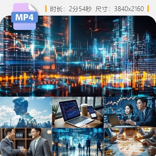 高清金融股票商务合作K线图投资理财经数据分析比特走势视频素材
