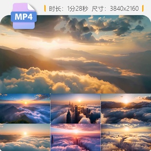 高清史诗震撼日出云海城市山脉壮丽合集航拍延时朝霞曙光视频素材